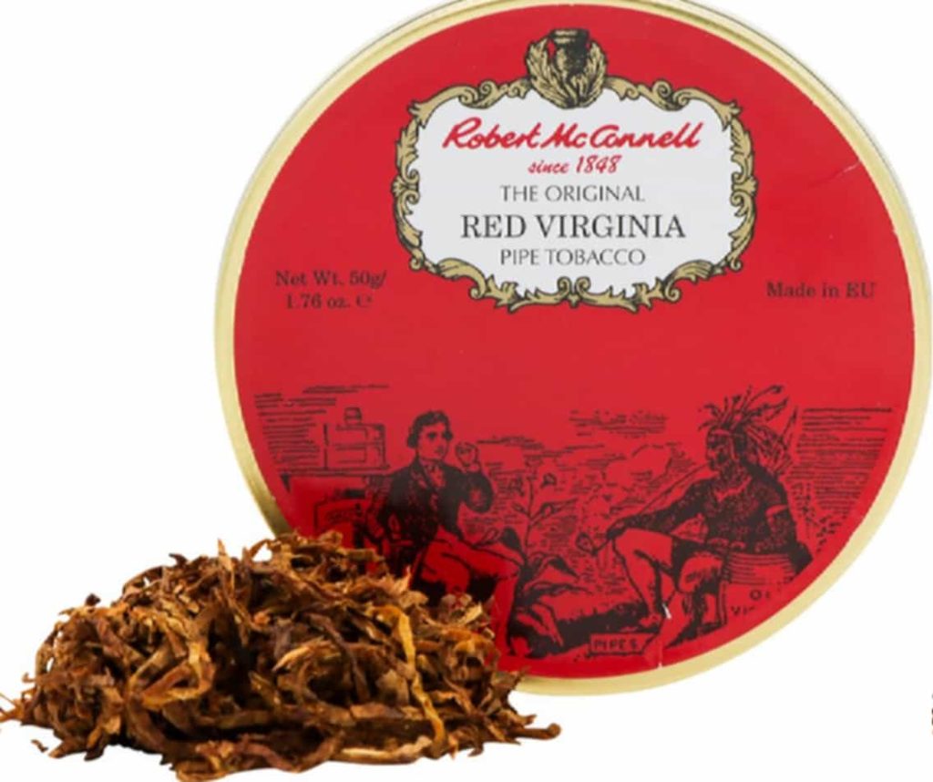 A pipe filled with Red Virginia tobacco